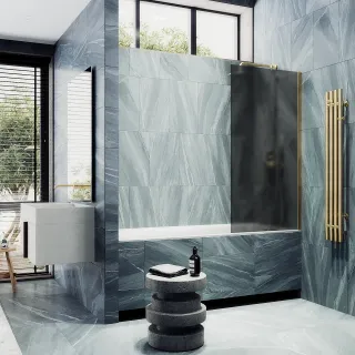 Шторка на ванну MaybahGlass MGV-88-3ш 80см золото